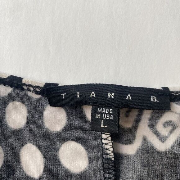 TATIANA B Women’s Size L Black White Embroidered Beaded Sleeveless Retro Dress - Picture 5 of 13